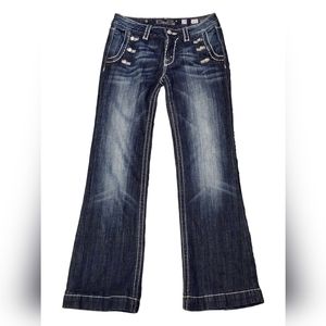 **SOLD** MISS ME Dark Wash Wide Leg Jeans